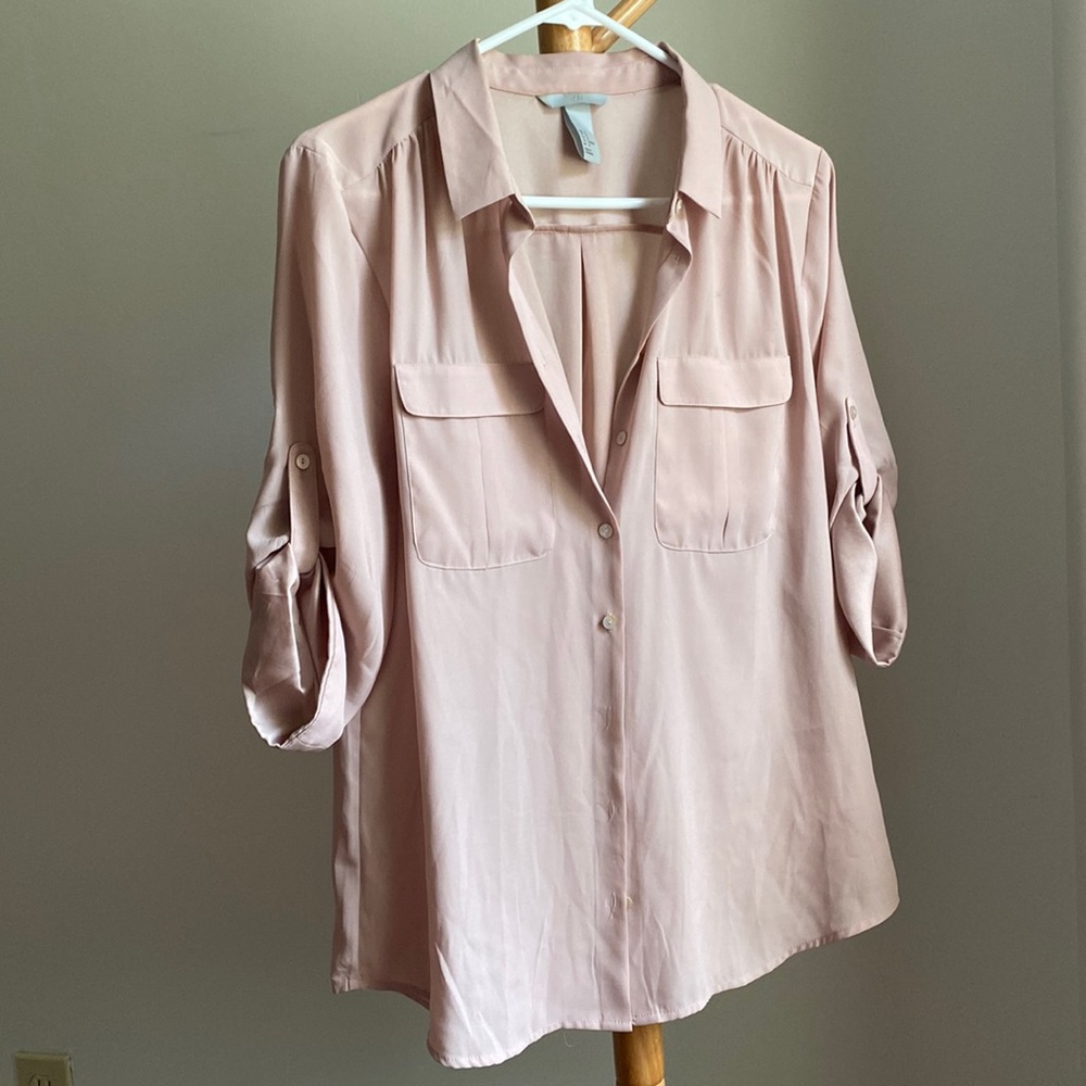 Blush Button-down blouse size 10